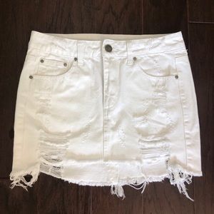 Litz White Denim Skirt
